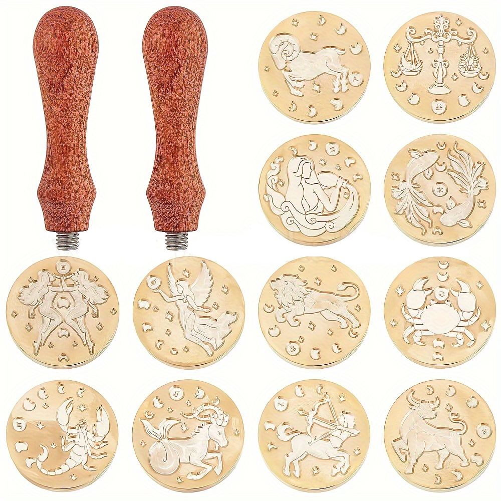 Wax Seal Stamp Set - 14pcs/set Zodiac Wax Seal Stamp Set