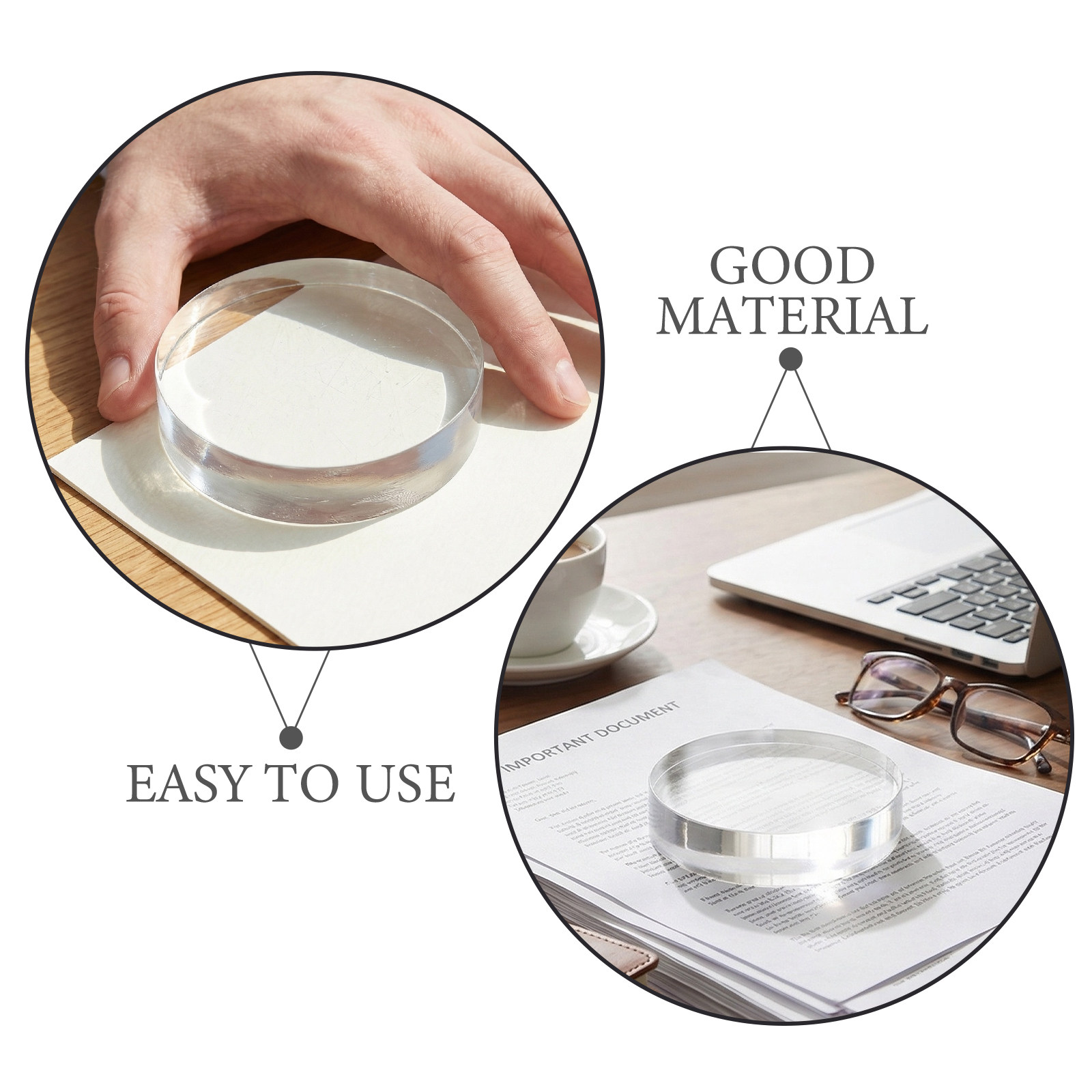 3.15 Inch Round Clear Crystal  - đánh giá và giá Book Weight Glass