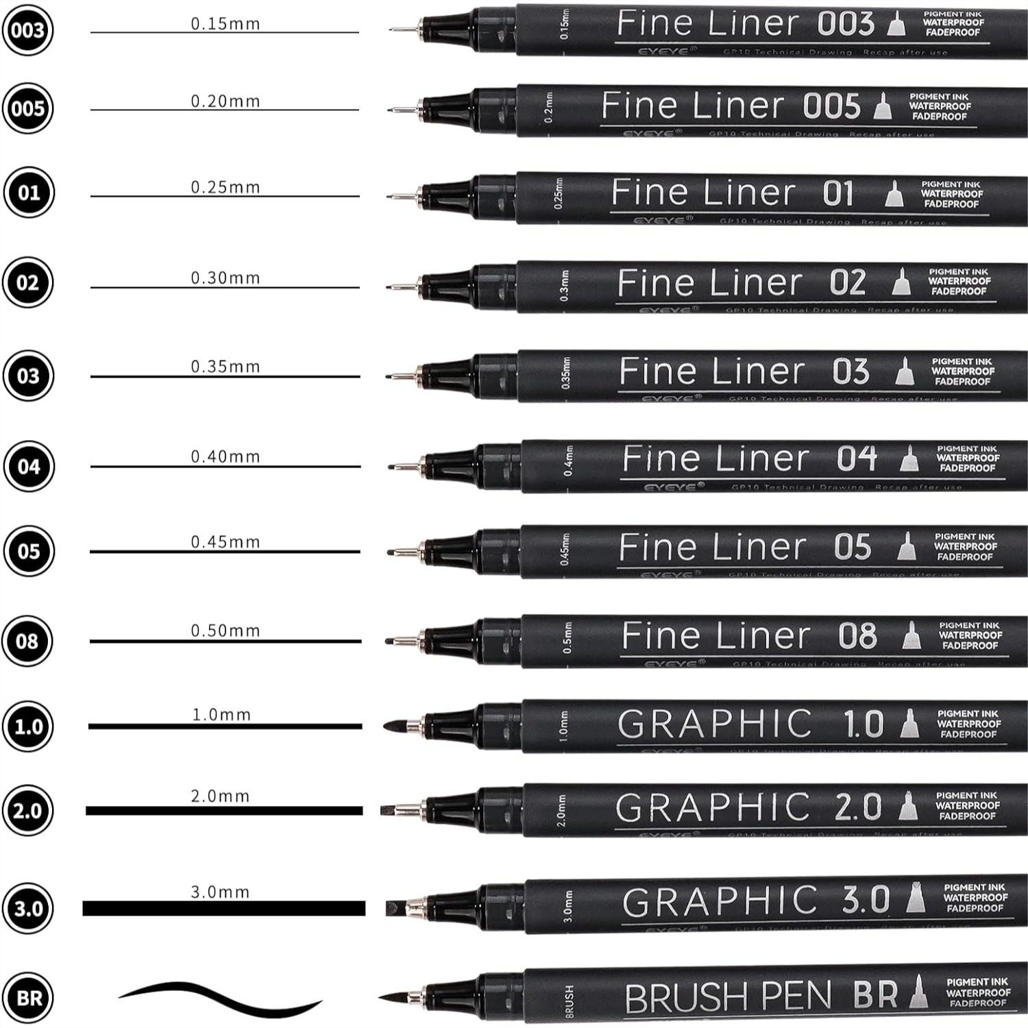 Micro Fineliner Pens Set, 12 B - đánh giá và giá Archive Box Set