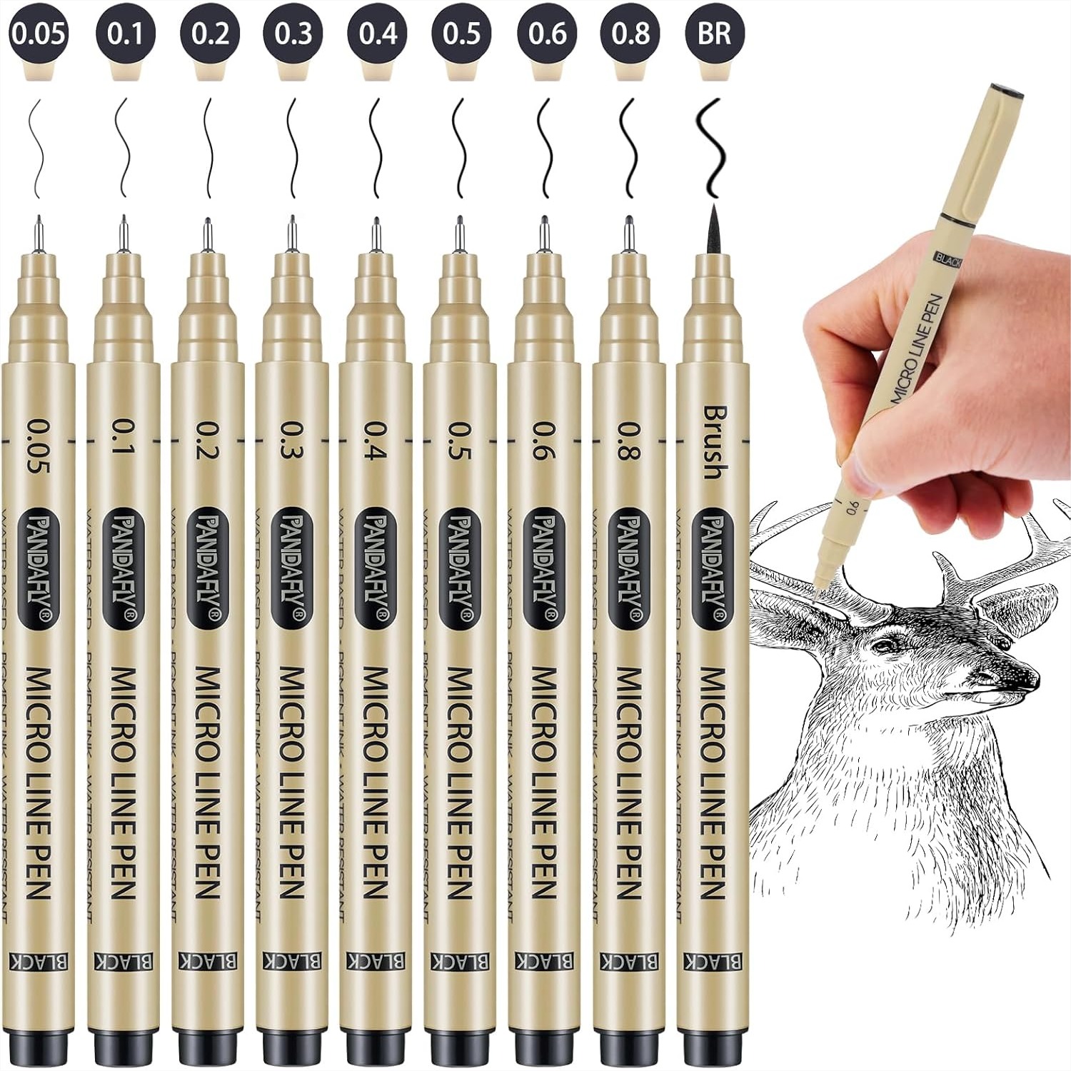 Black Micro-Pen Fineliner Ink  - đánh giá và giá Archive Box Set