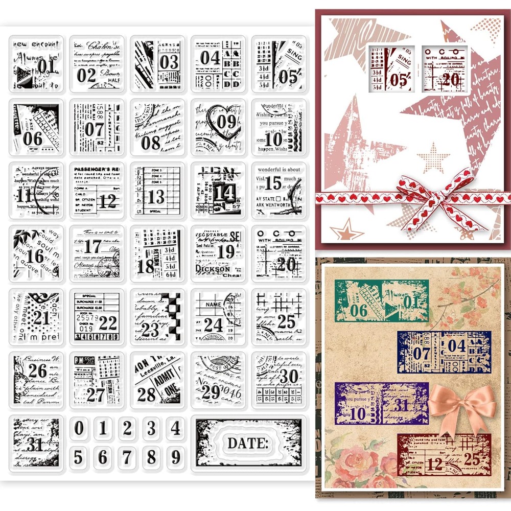 1Sheet Vintage Date Clear Stam - đánh giá và giá Rubber Date Stamp