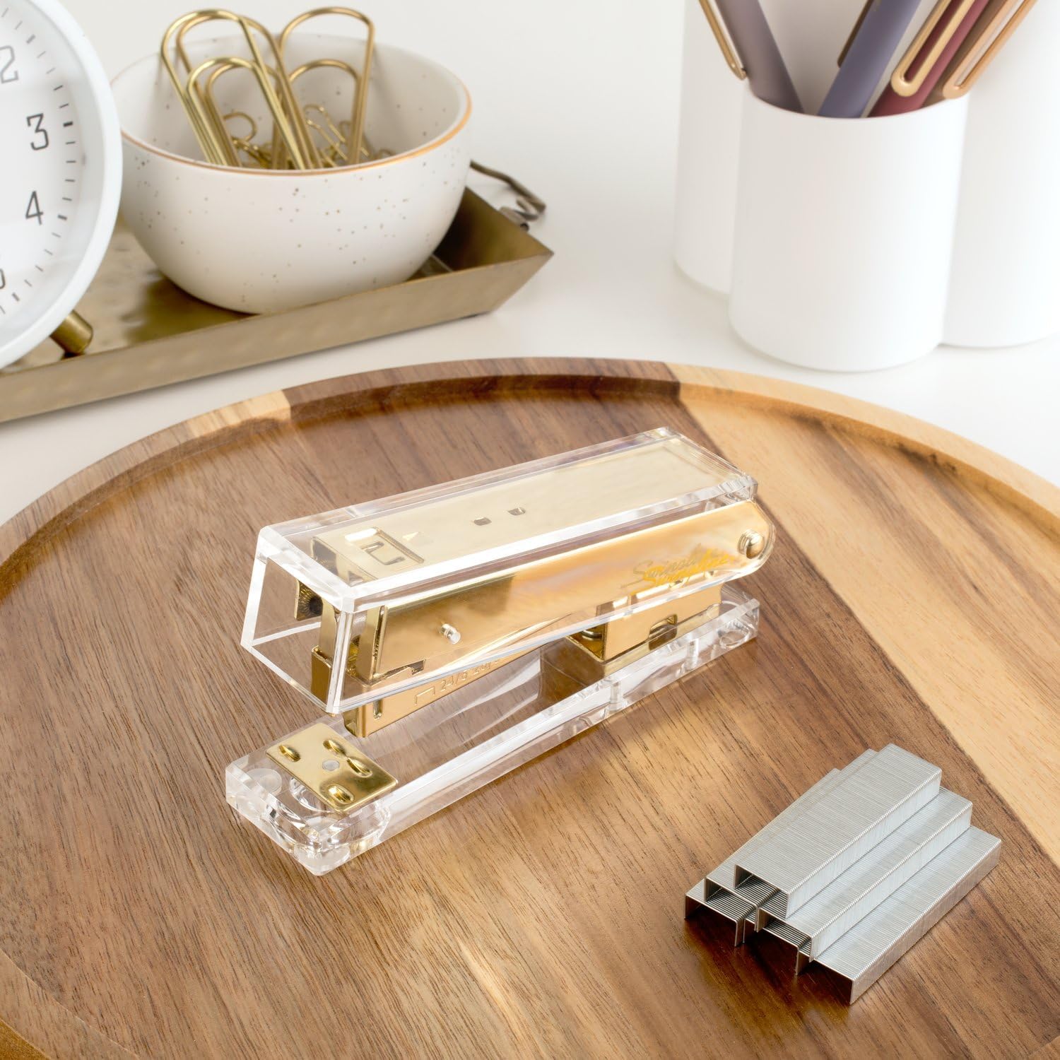 Clear Acrylic Desk Stapler, 20 - đánh giá và giá Stapler Half Strip