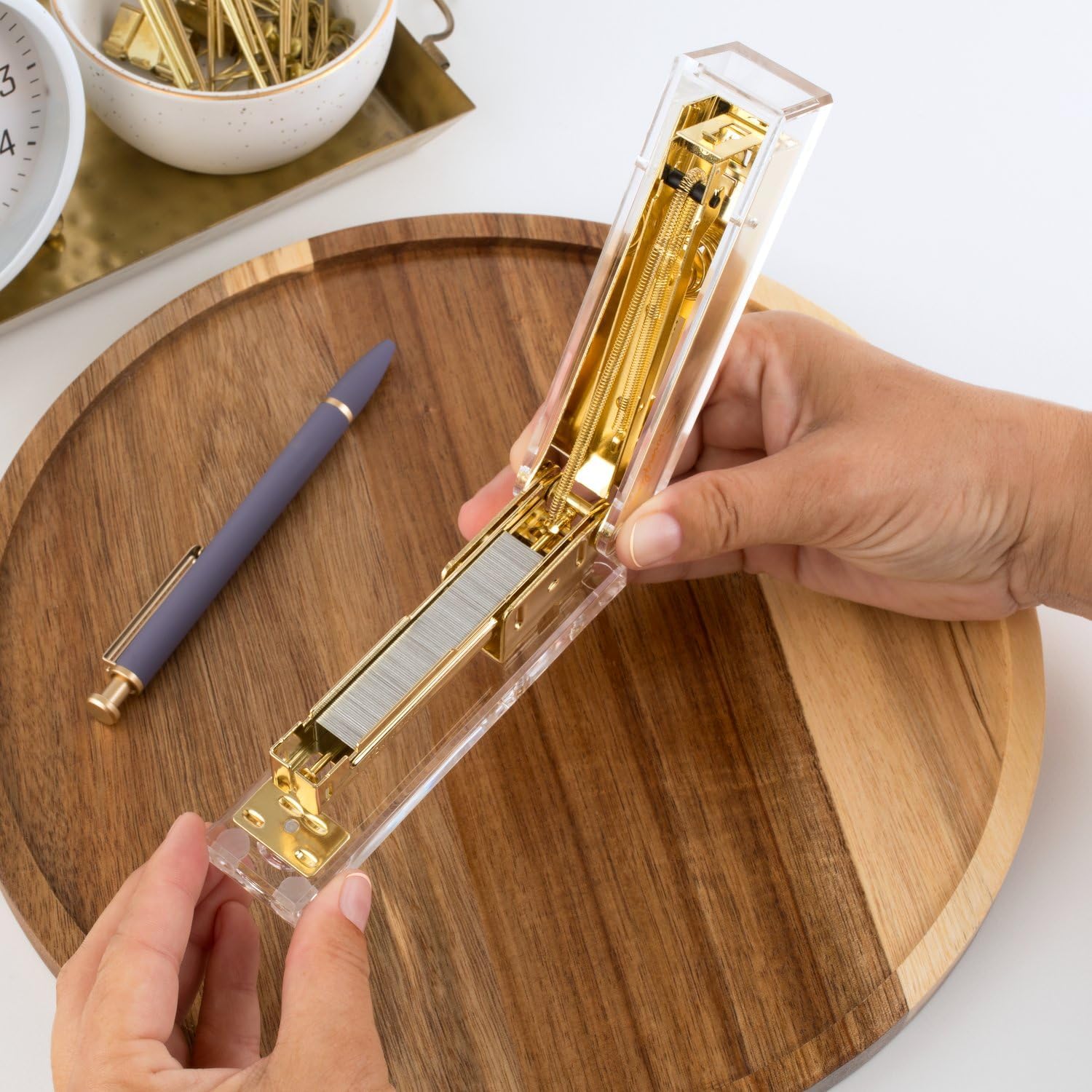 Clear Acrylic Desk Stapler, 20 - đánh giá và giá Stapler Half Strip