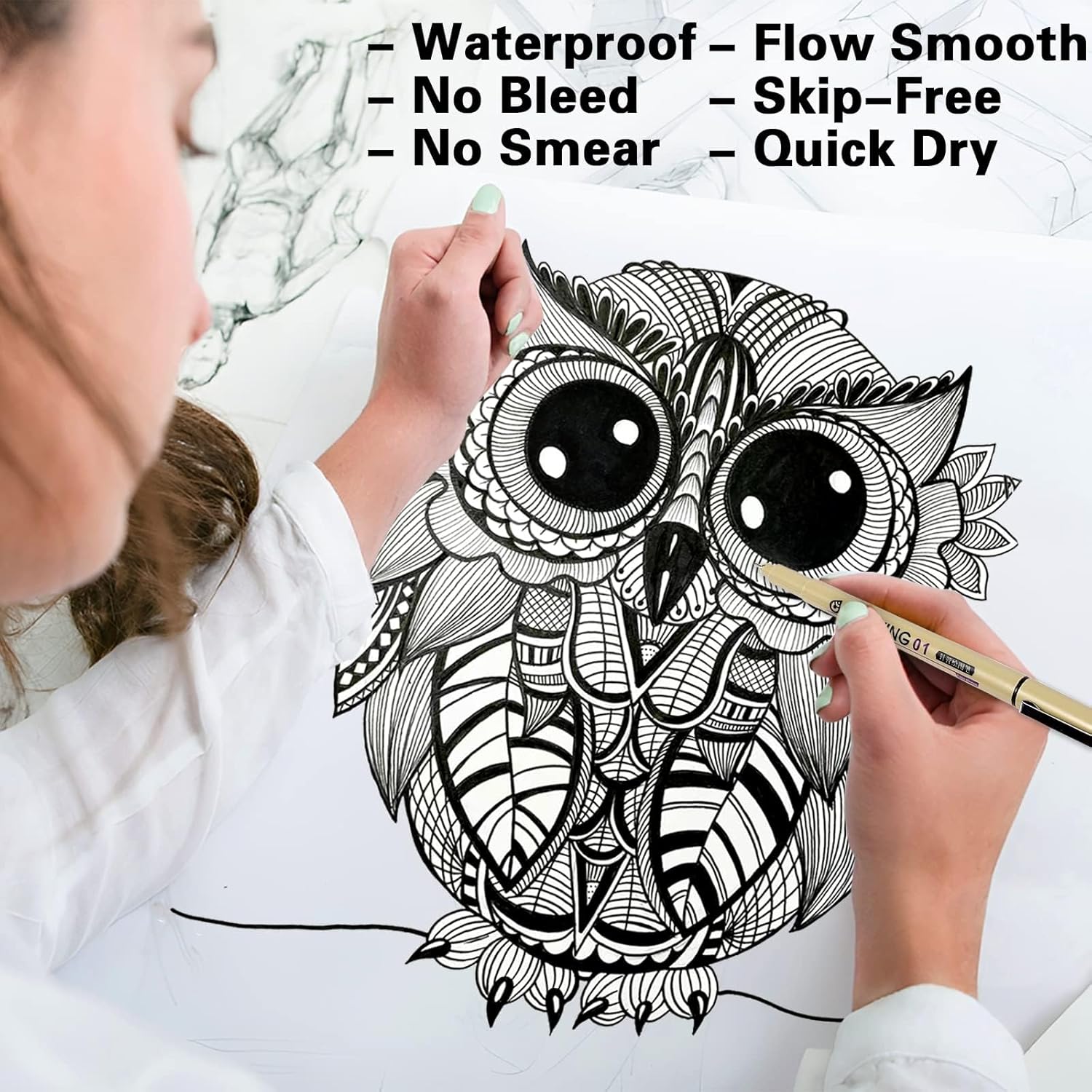 12 Black Fine Line Drawing Pen - đánh giá và giá Archive Box Set