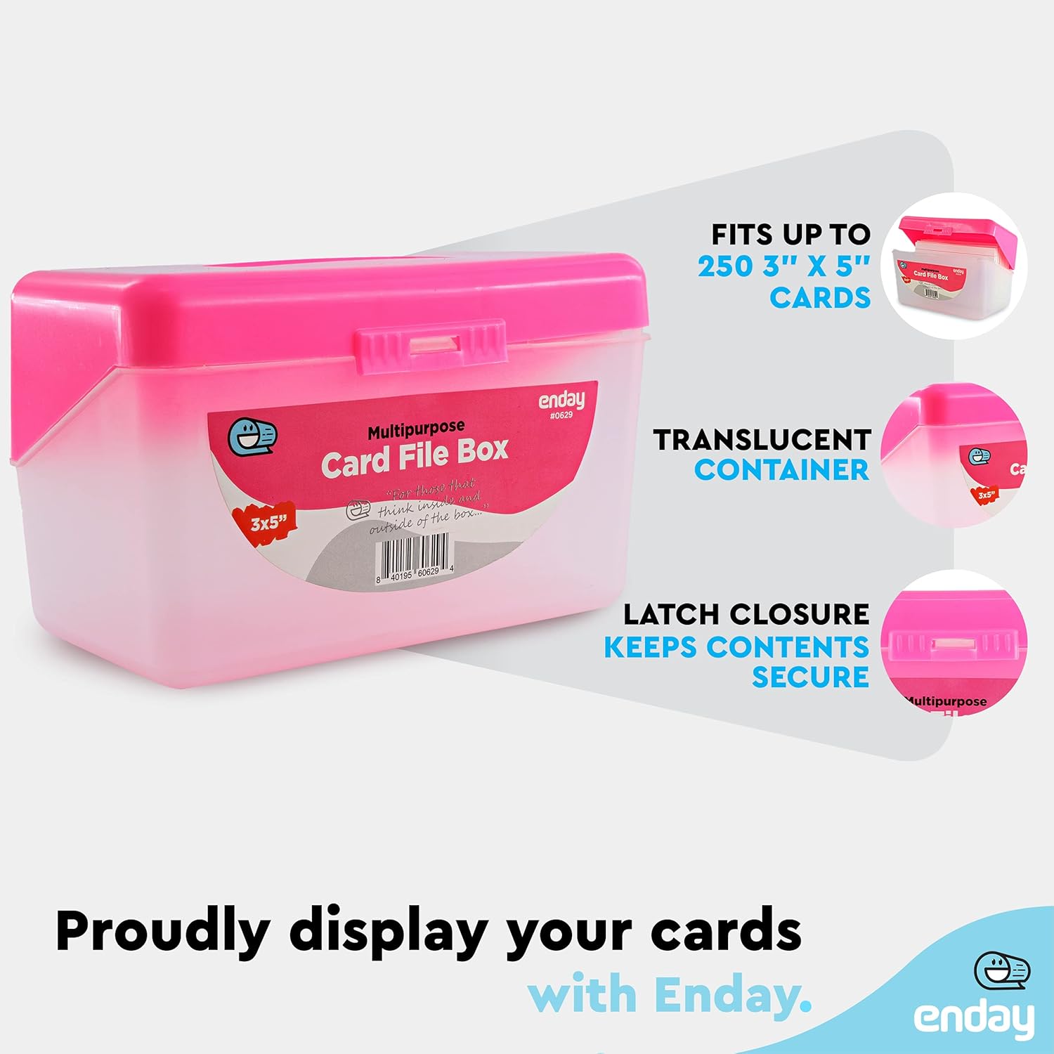 3x5 Index Card Holder Pink Pla - đánh giá và giá Index Card Holder