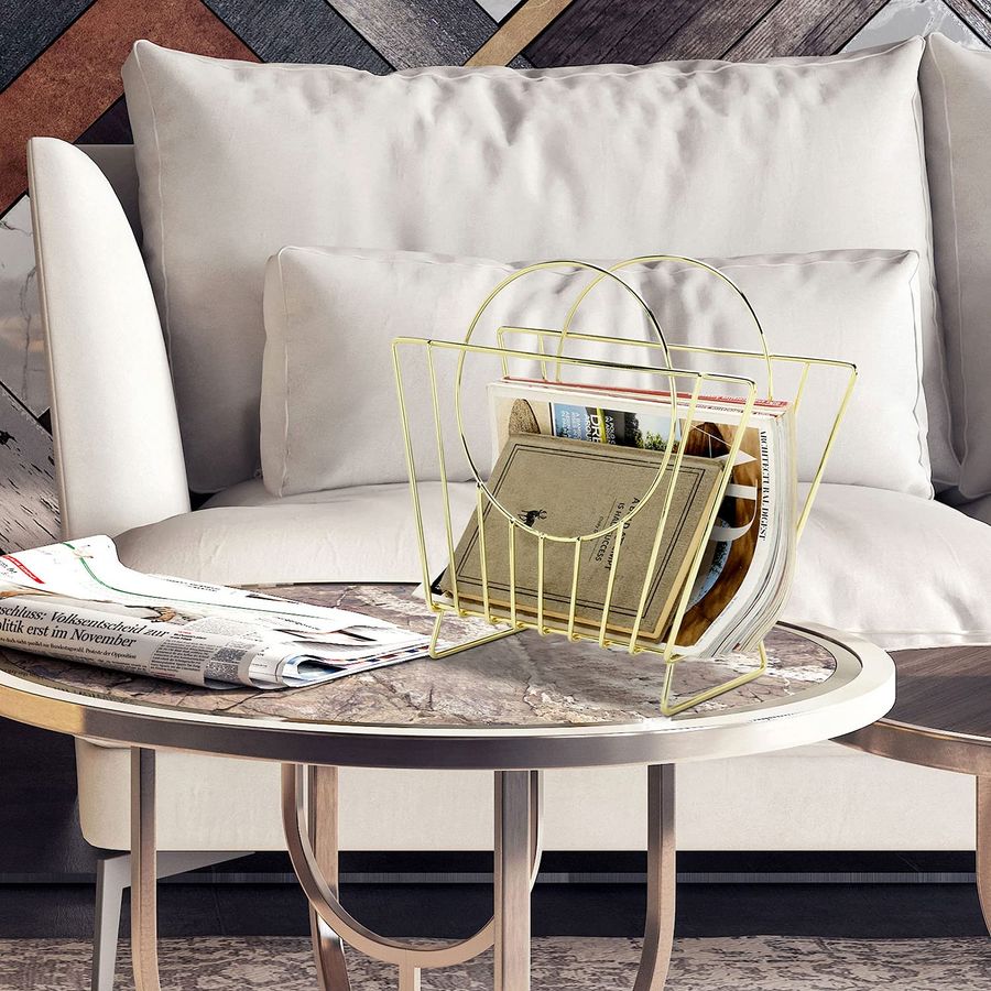 MidCentury Brass Plated Metal  - đánh giá và giá Magazine Holder Rack