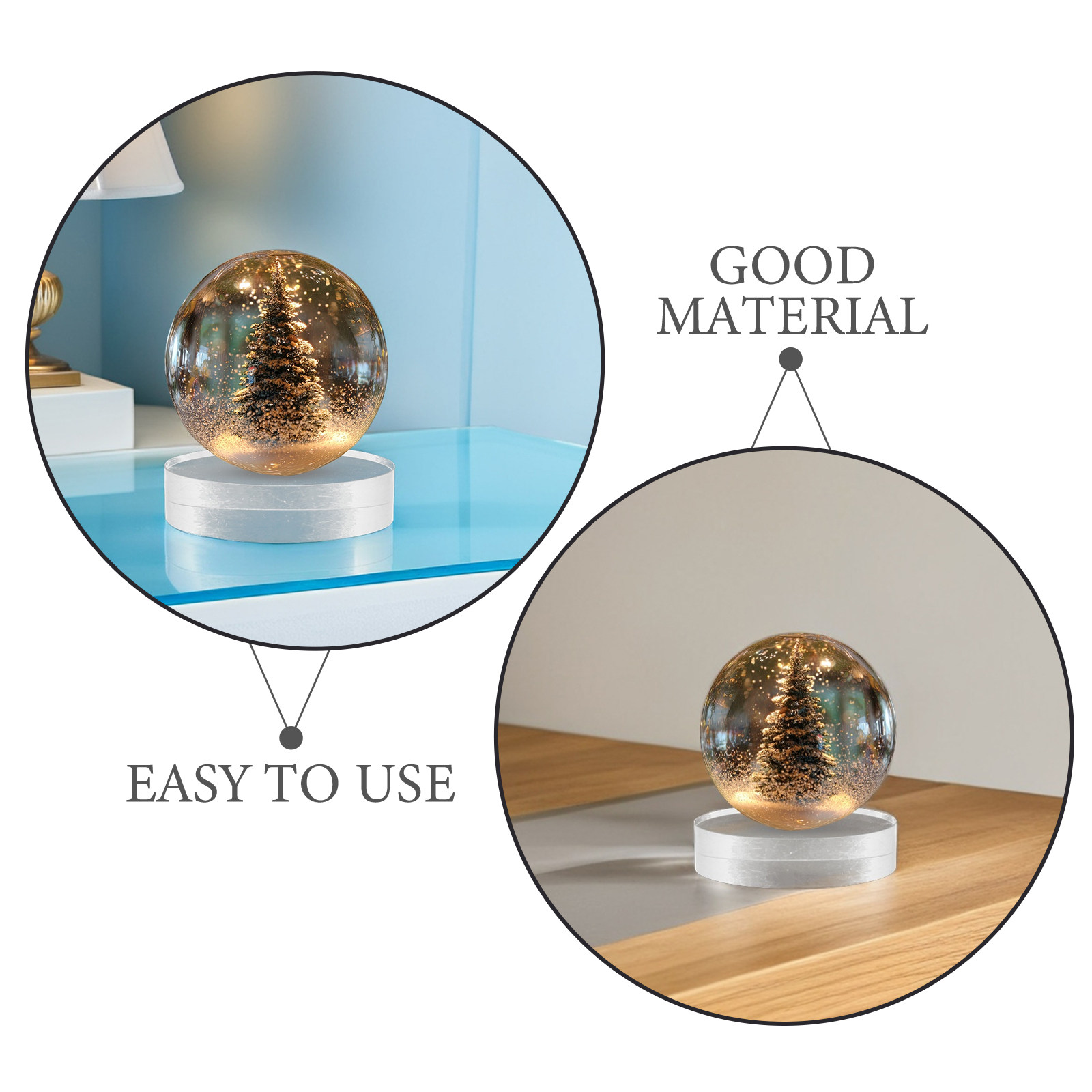 2Pcs Transparent Crystal Round - đánh giá và giá Paper Weight Crystal