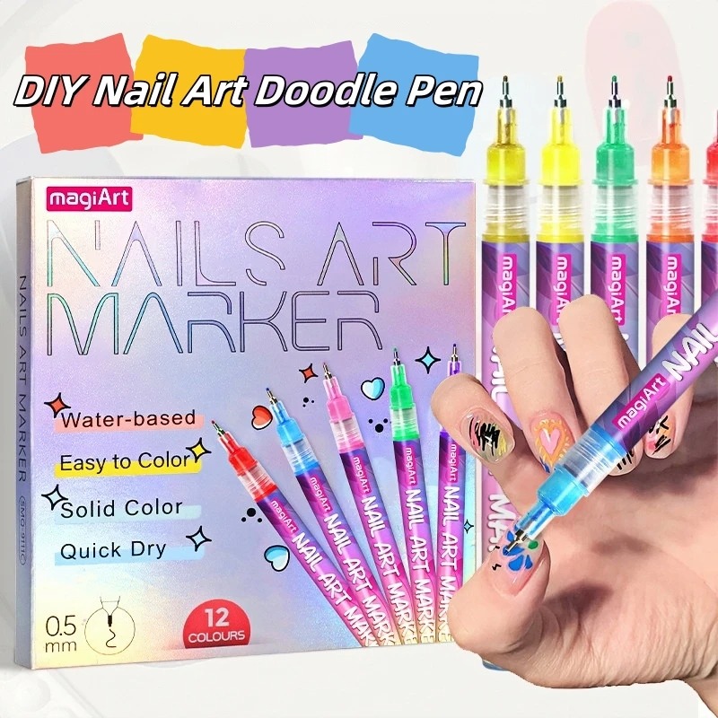 12Pcs/Set Multicolor Nail Art  - đánh giá và giá Correction Pen Fine