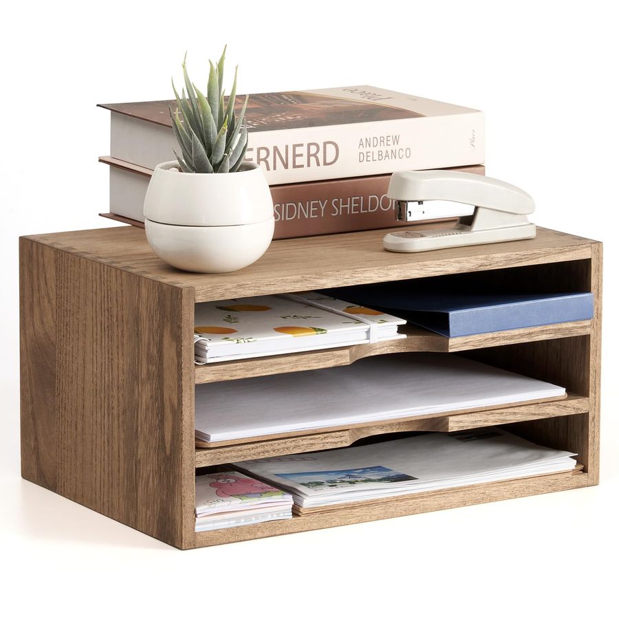 Wooden Desktop Organizer Paper - đánh giá và giá Magazine Holder Rack