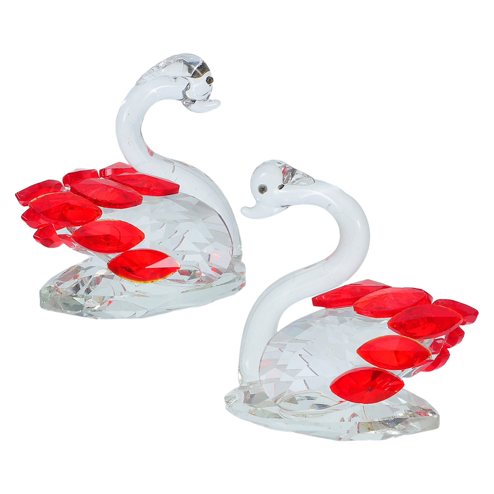 2Pcs Crystal Couple Swan Statu - đánh giá và giá Paper Weight Crystal