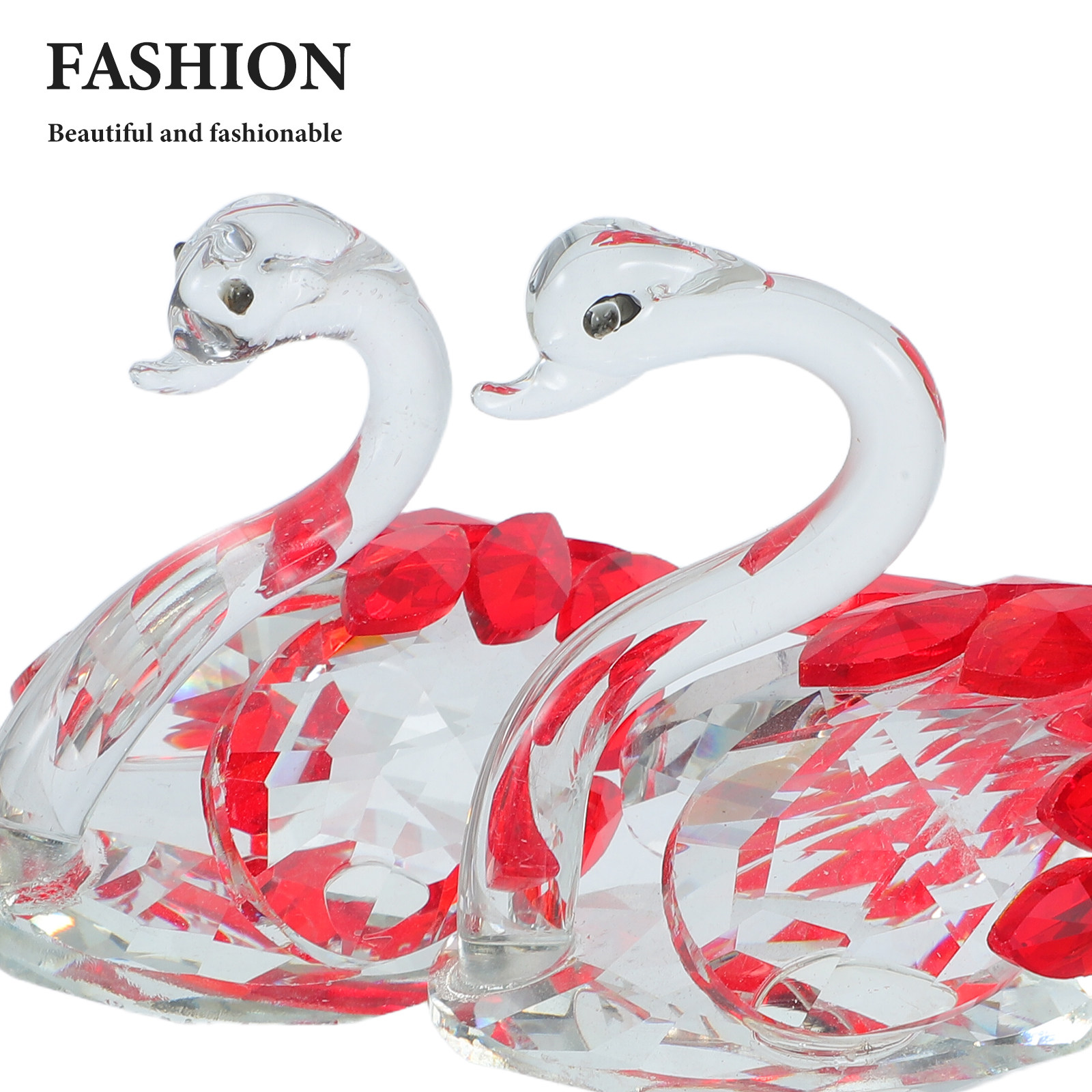 2Pcs Crystal Couple Swan Statu - đánh giá và giá Paper Weight Crystal
