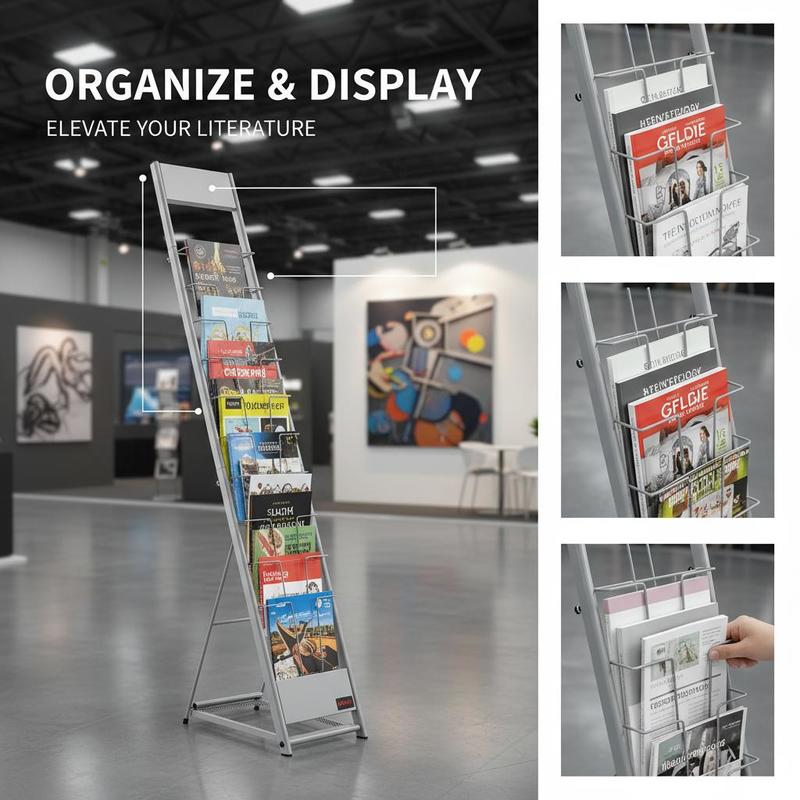 Brochure Display Rack, 10 Pock - đánh giá và giá Magazine Holder Rack